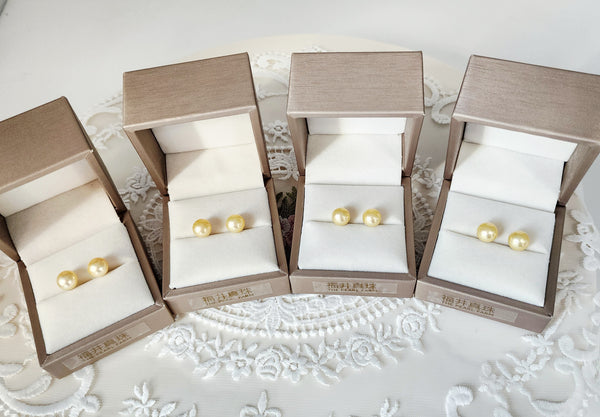 香檳金南洋珍珠耳環